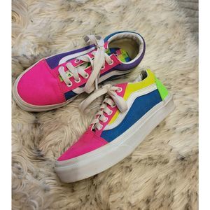 Vans Neon Old Skool Shoes, Kids Size 1